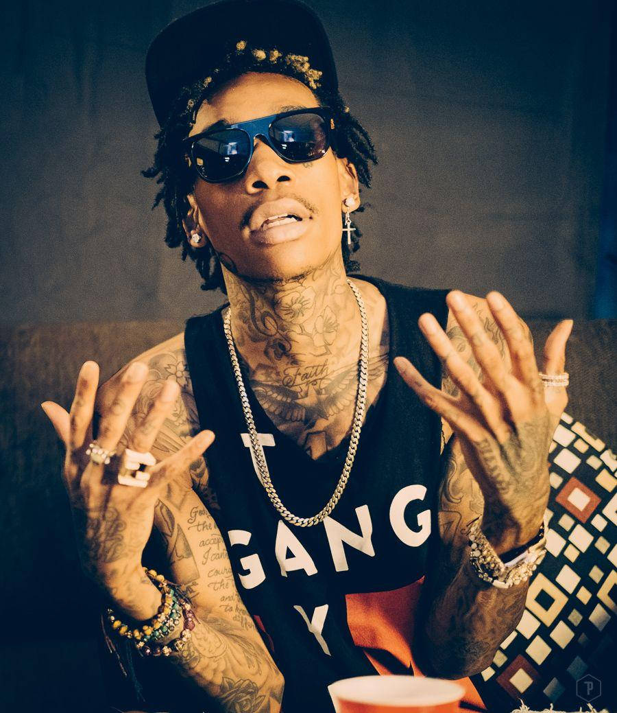 Wiz Khalifa, GANG tank top, black cap, SD Phone Wallpaper