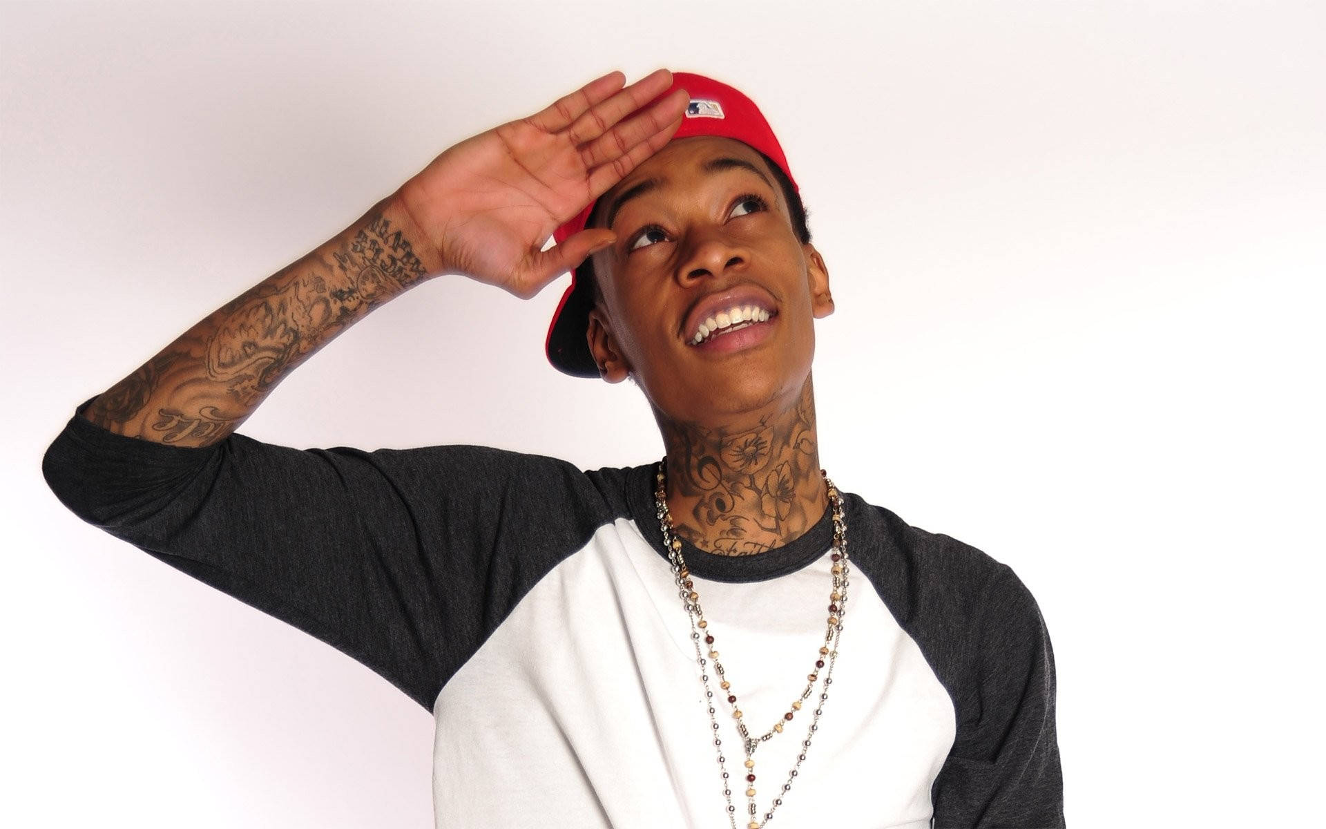 Wiz Khalifa, red cap, layered necklaces, Full HD Desktop Wallpaper