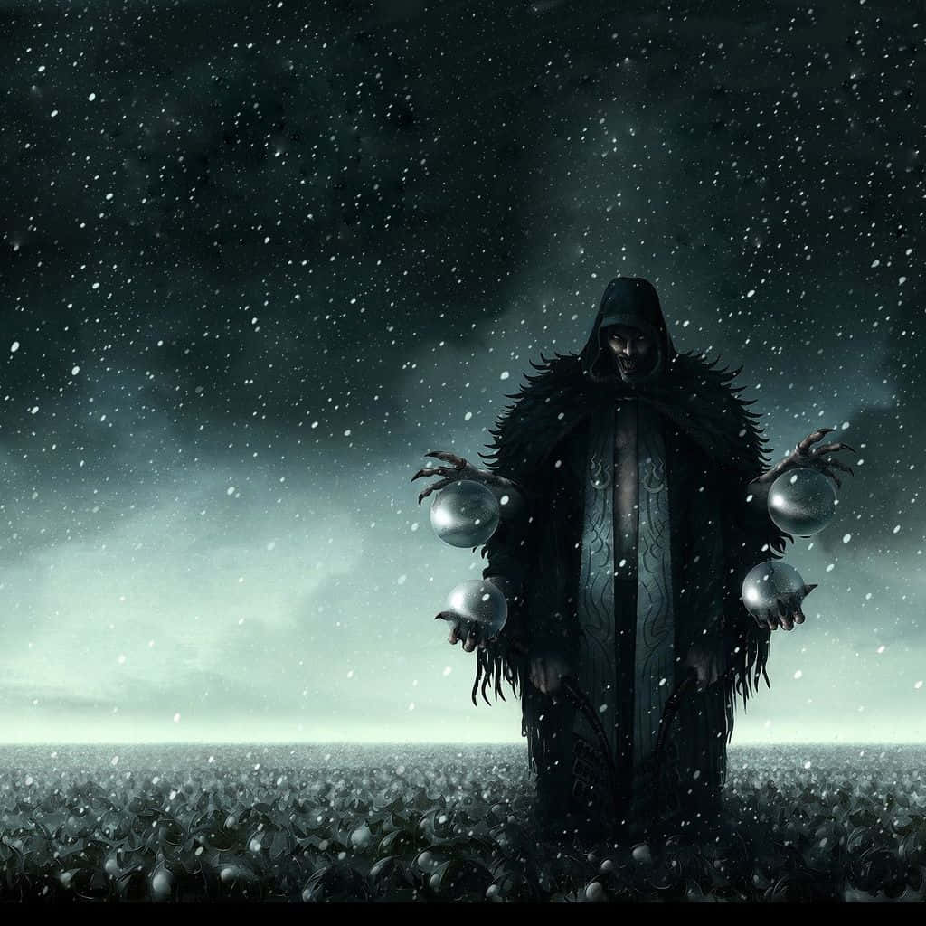 Wizardry, hooded figure, dark cloak, SD Desktop Wallpaper