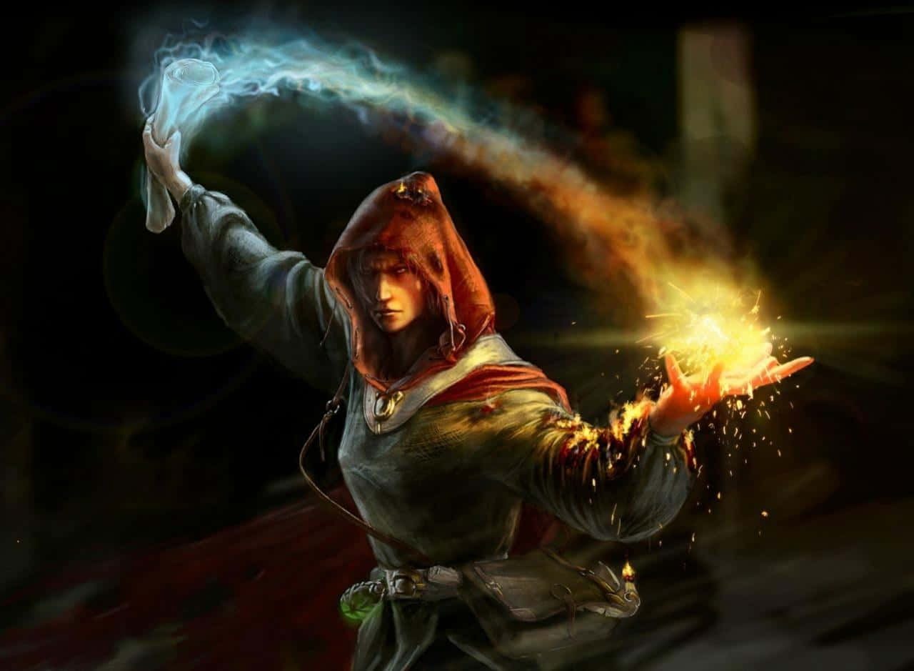 Wizardry, hooded mage, ice, HD Desktop Wallpaper