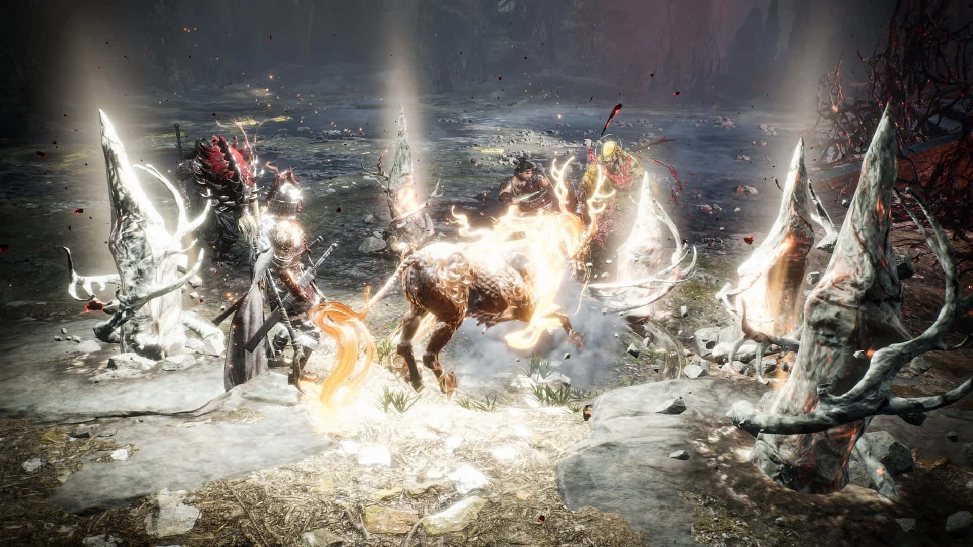 Wo Long Fallen Dynasty, knight in armor, fiery horse-like creature, Full HD Desktop Wallpaper