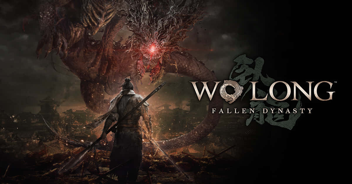 Wo Long Fallen Dynasty, lone warrior, colossal glowing-eyed dragon, SD Desktop Wallpaper