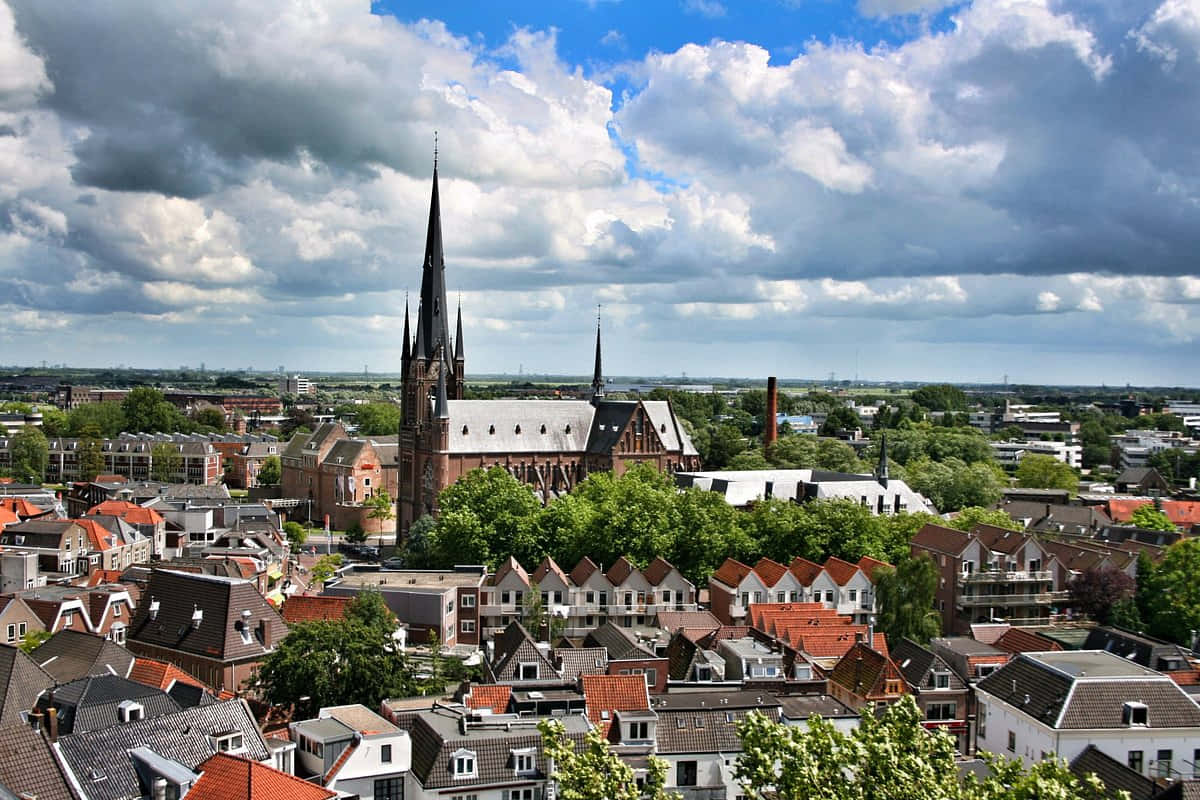 Woerden, skyline, church spires, SD Desktop Wallpaper
