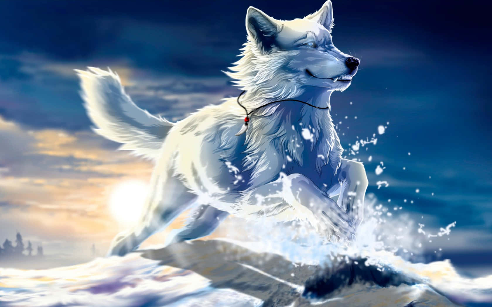 wolf art, 1680 x 1050, white wolf, HD Desktop Wallpaper