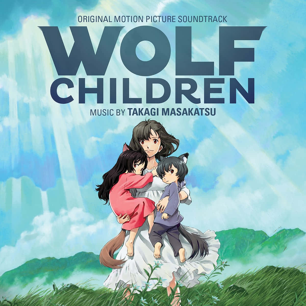 Wolf Children, mother, grassy hill, SD Desktop Wallpaper