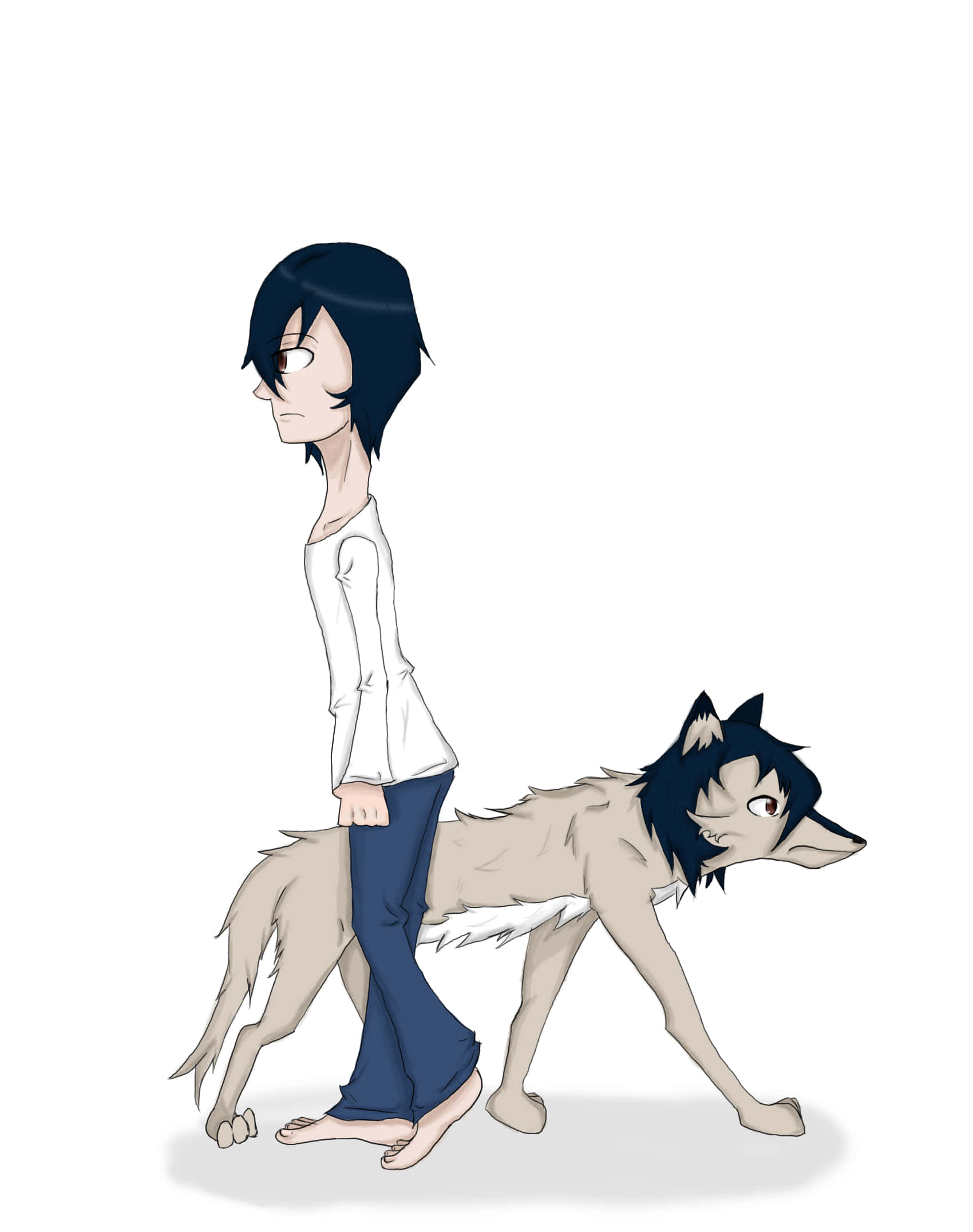 Wolf Children, anime character, wolf, Full HD Phone Wallpaper