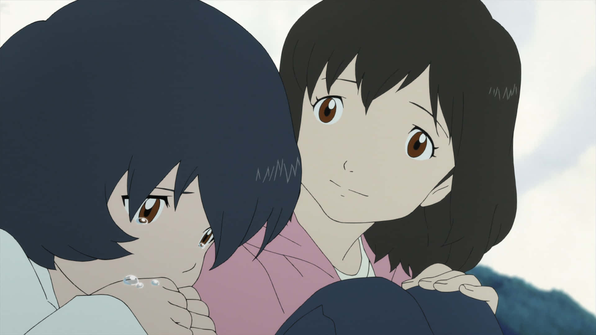 Wolf Children, anime girls, tender moment, Full HD Desktop Wallpaper