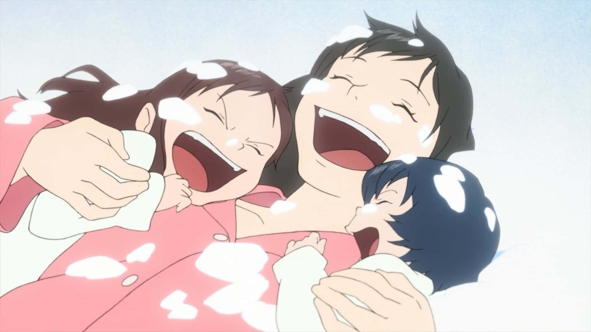 Wolf Children, anime characters, snowflakes, Full HD Desktop Wallpaper