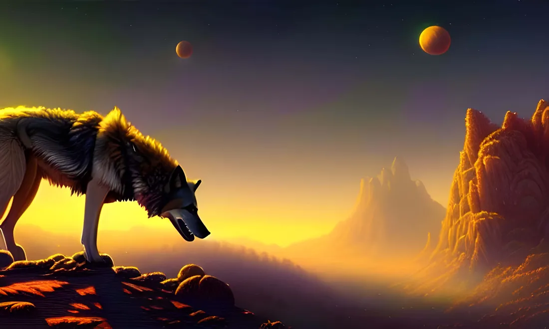 Wolf In Sunset