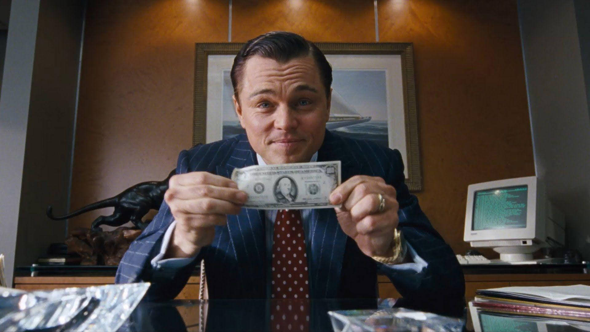 Wolf Of Wall Street, dollar bill, pinstripe suit, Full HD Desktop Wallpaper