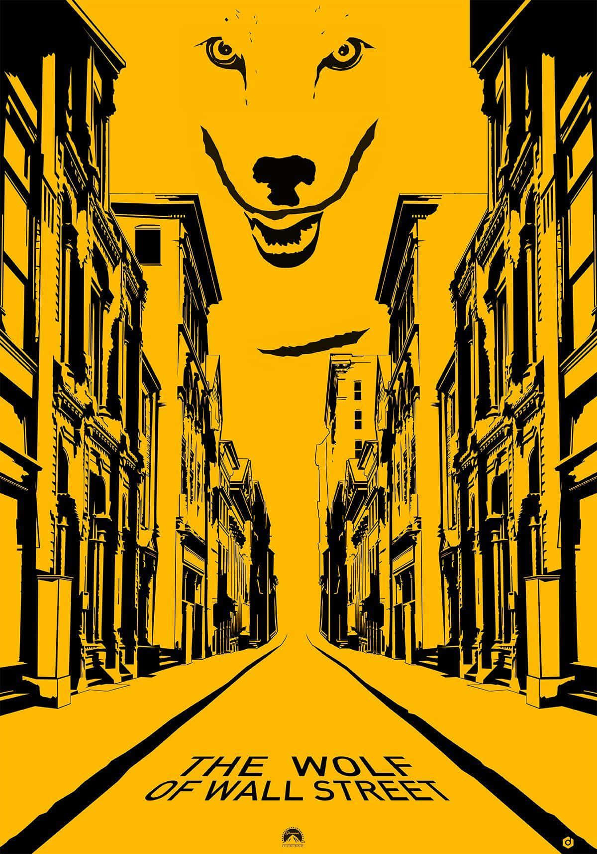The Wolf of Wall Street, yellow and black, wolf's face, HD Phone Wallpaper