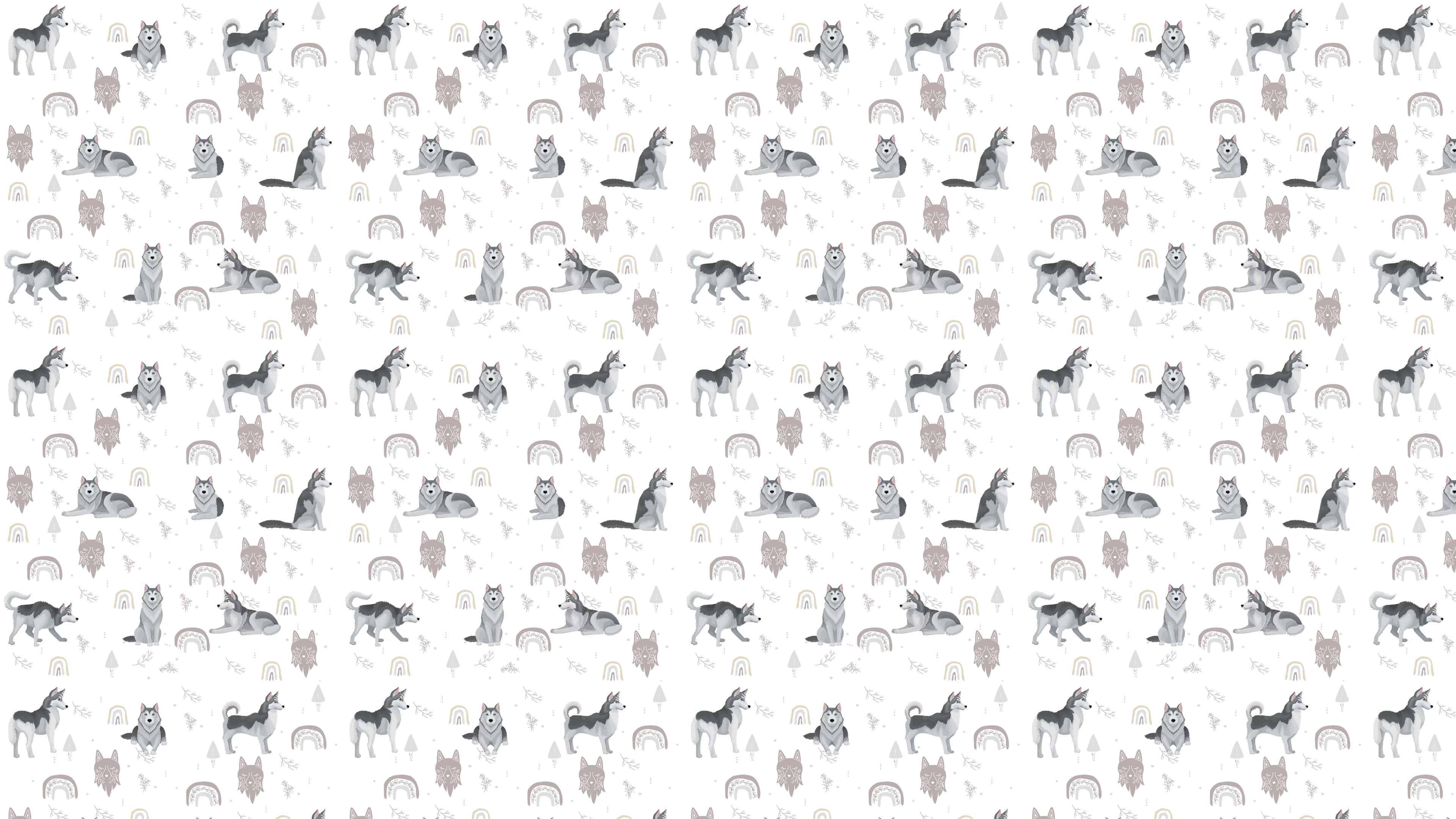 wolf pattern, 3840 x 2160, husky dogs, 4K Desktop Wallpaper