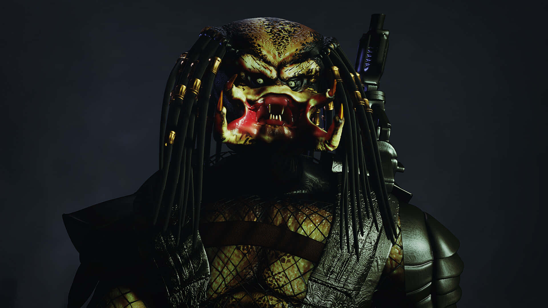 Wolf Predator, Predator warrior, glowing eyes, Full HD Desktop Wallpaper
