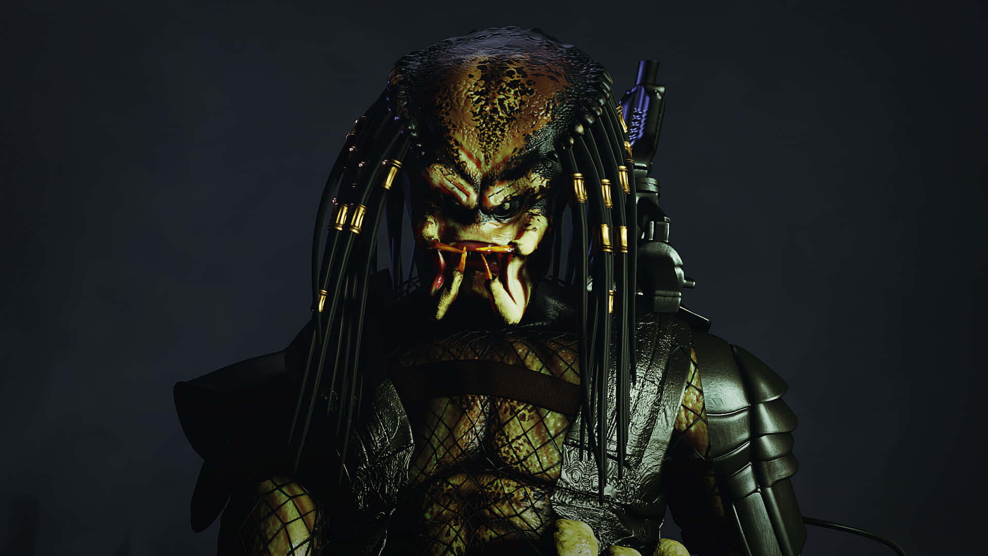 Wolf Predator, Predator warrior, dreadlocks, Full HD Desktop Wallpaper