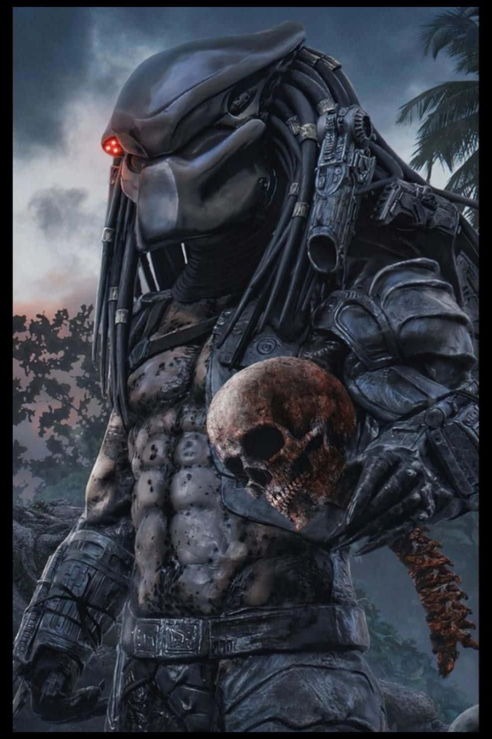 Wolf Predator, Predator warrior, glowing red eyes, HD Phone Wallpaper