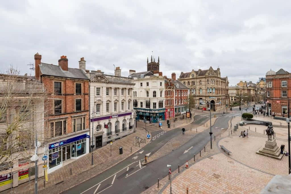 Wolverhampton, cityscape view, historic urban street, SD Desktop Wallpaper