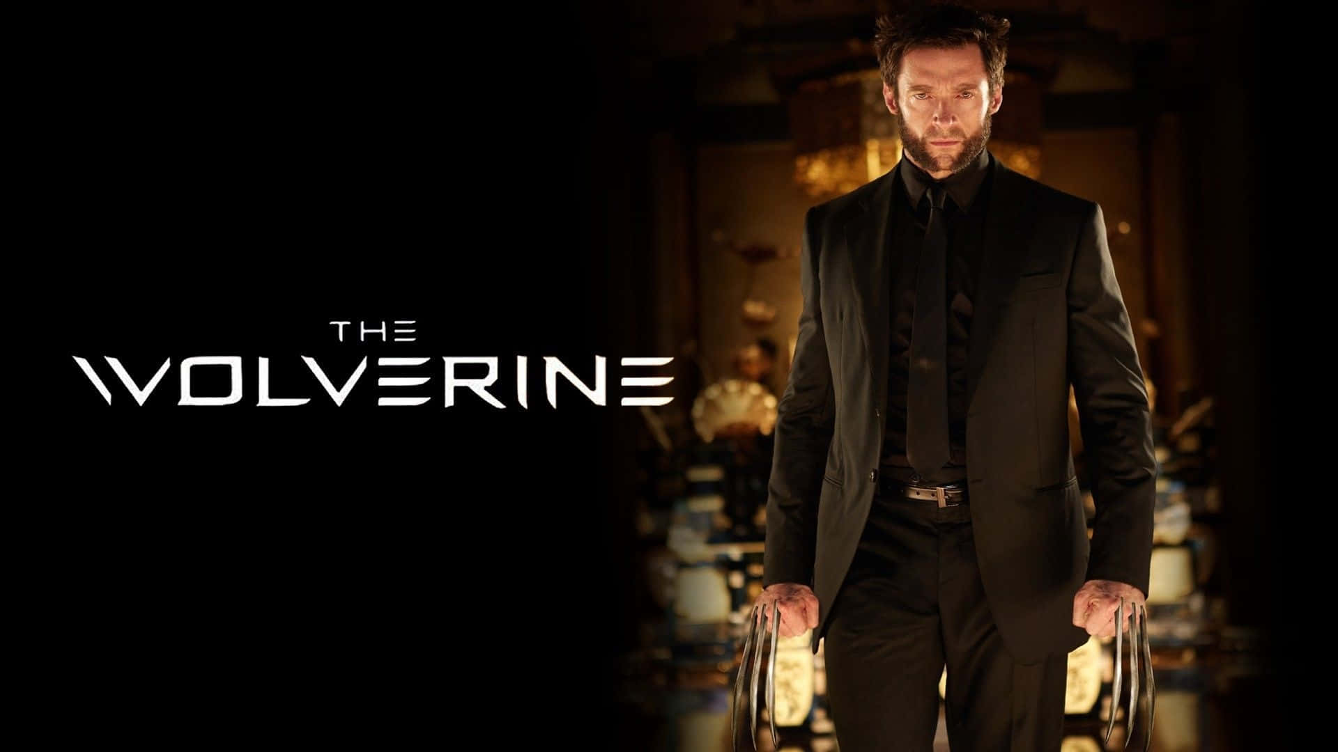 Wolverine, black suit, claws extended, Full HD Desktop Wallpaper