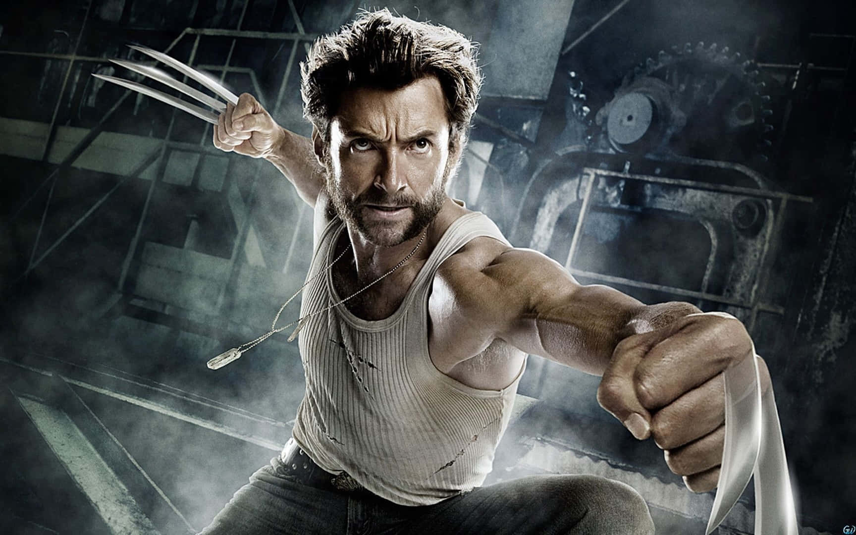 Wolverine, claws, industrial setting, HD Desktop Wallpaper