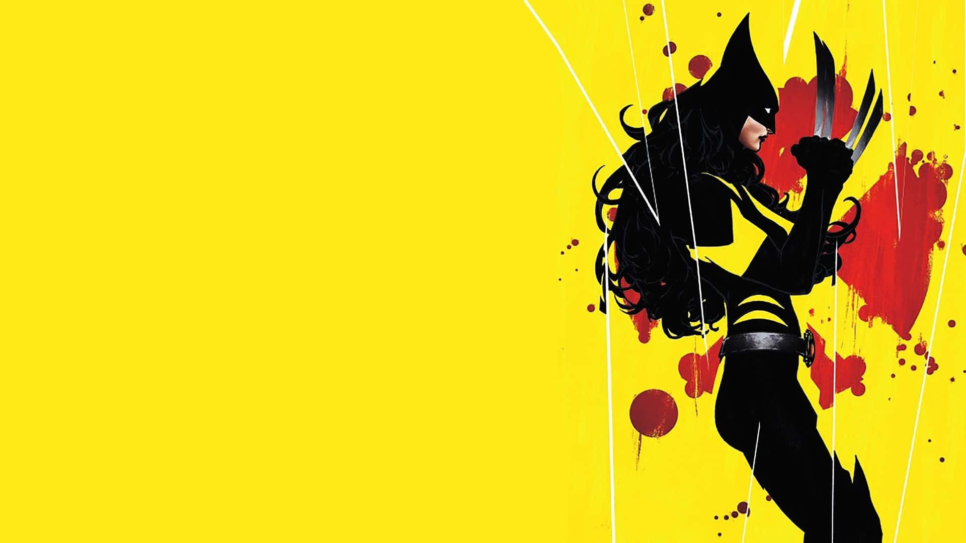 Wolverine, black and yellow costume, claws extended, Full HD Desktop Wallpaper