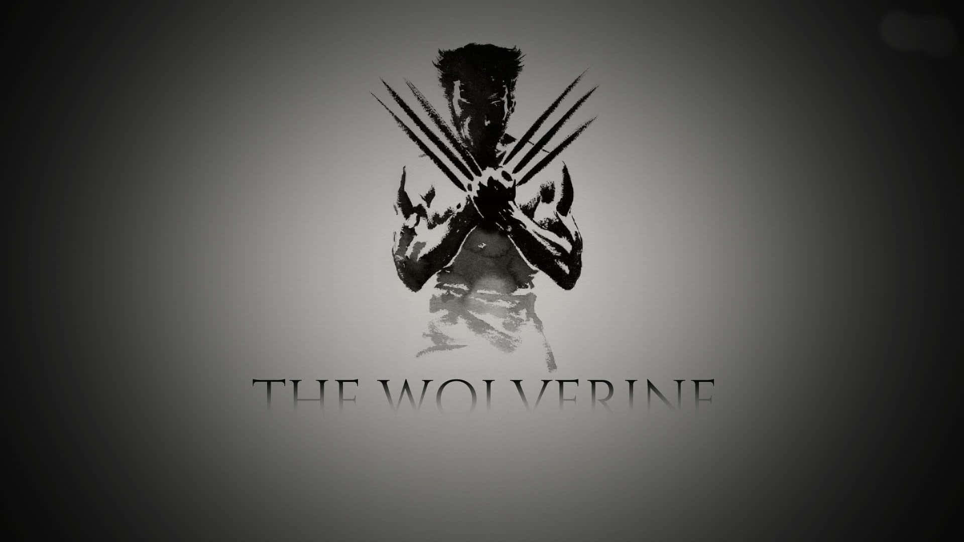 Wolverine, claws, black and white silhouette, Full HD Desktop Wallpaper