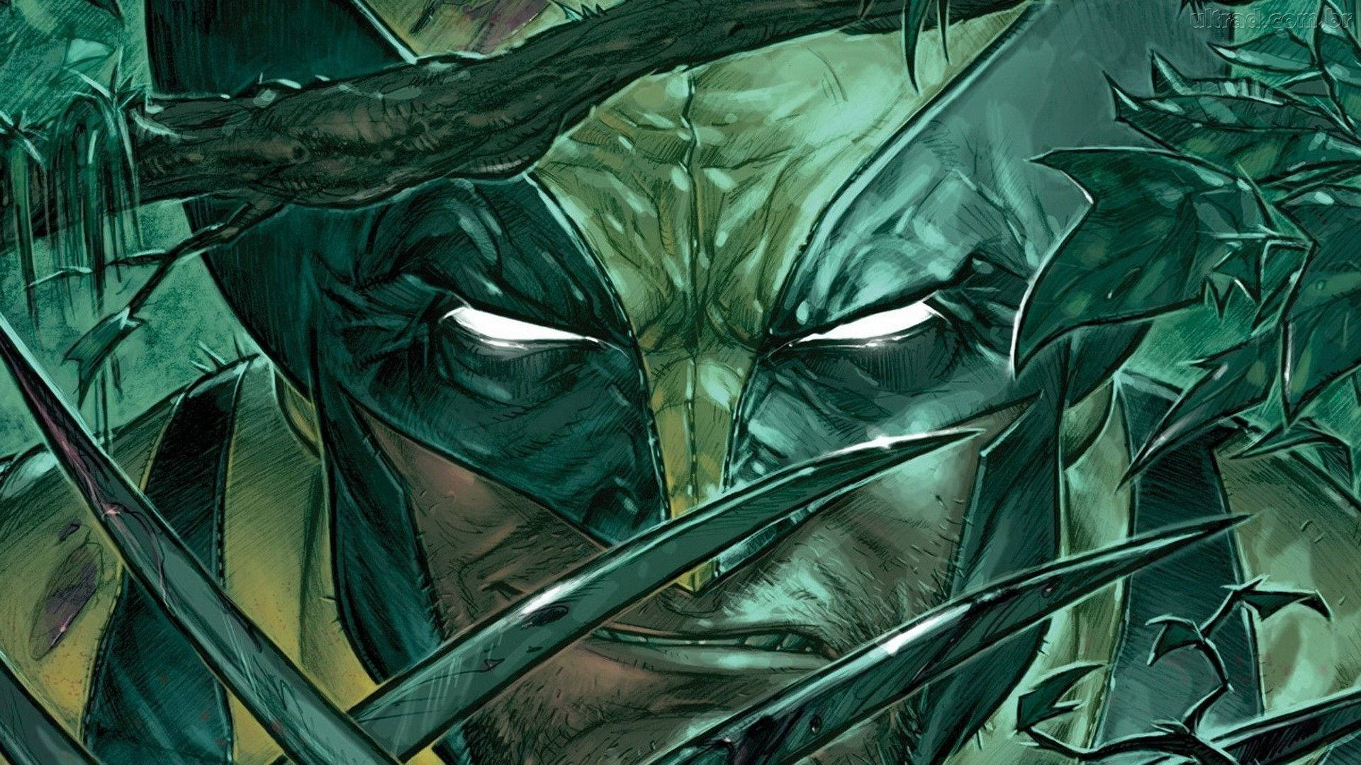 Wolverine, glowing eyes, metallic claws, Full HD Desktop Wallpaper