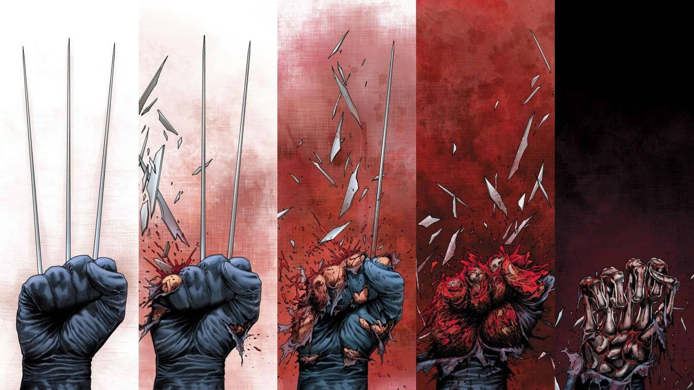 Wolverine, adamantium claws, glass, HD Desktop Wallpaper