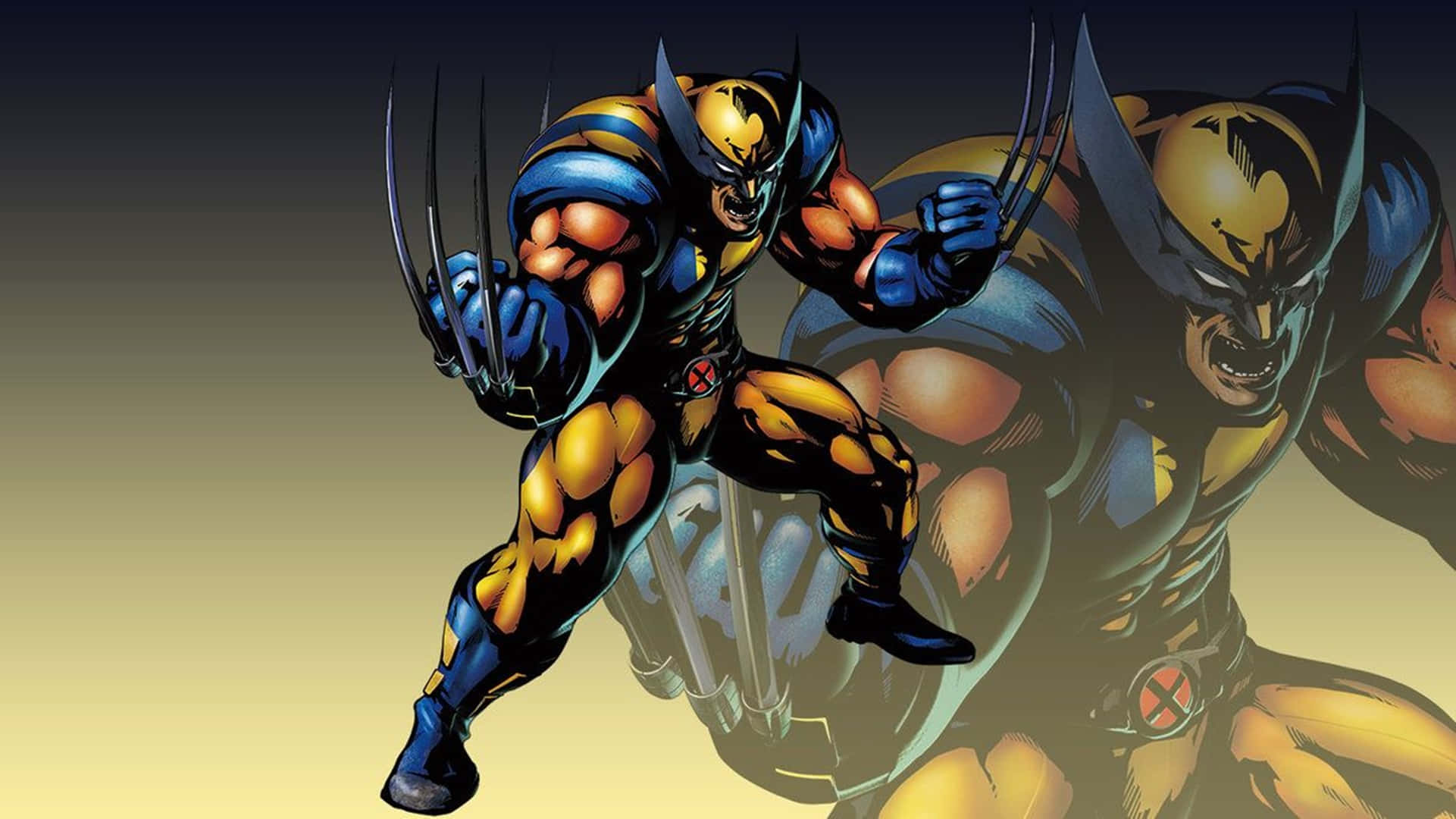 Wolverine, X-Men suit, blue and gold, Full HD Desktop Wallpaper