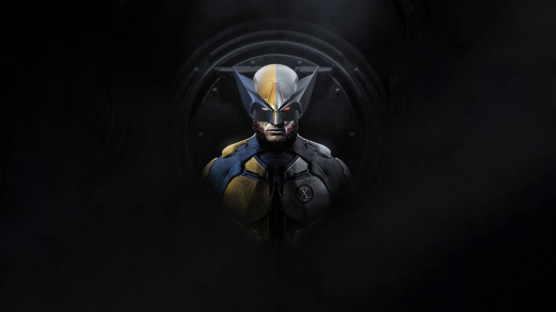 Wolverine, circular doorway, dark smoky background, Full HD Desktop Wallpaper