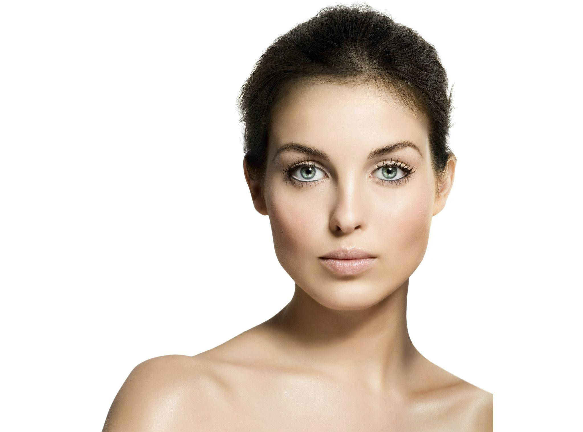 woman, striking blue eyes, dark hair, Full HD Desktop Wallpaper