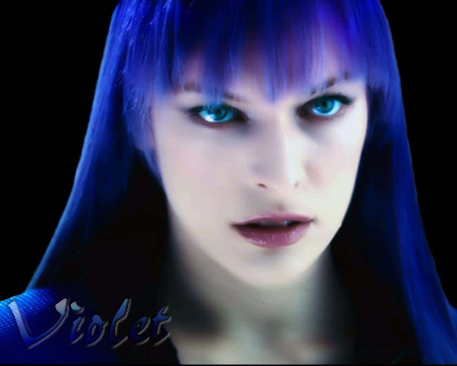 Ultraviolet, movie lead character, vibrant blue hair, HD Desktop Wallpaper