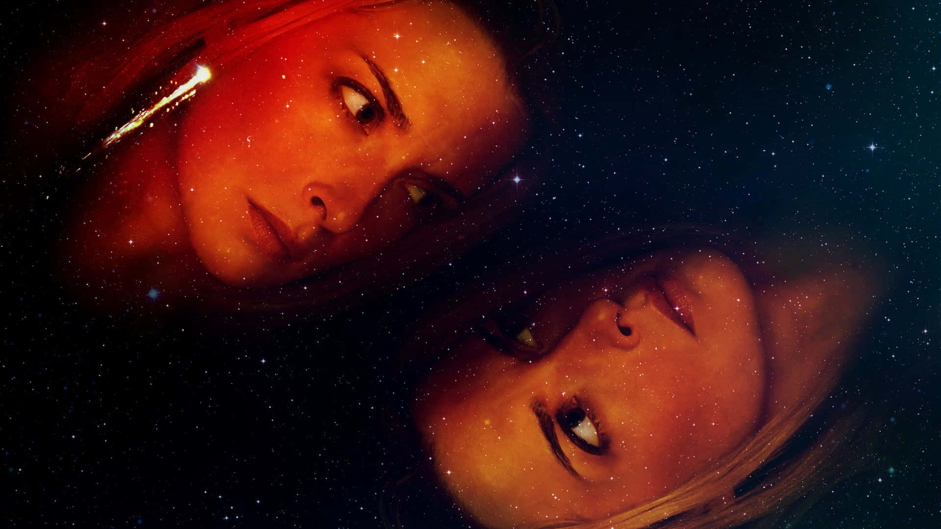 Coherent Women Desktop, starry cosmic void, warm glowing skin, Full HD Desktop Wallpaper