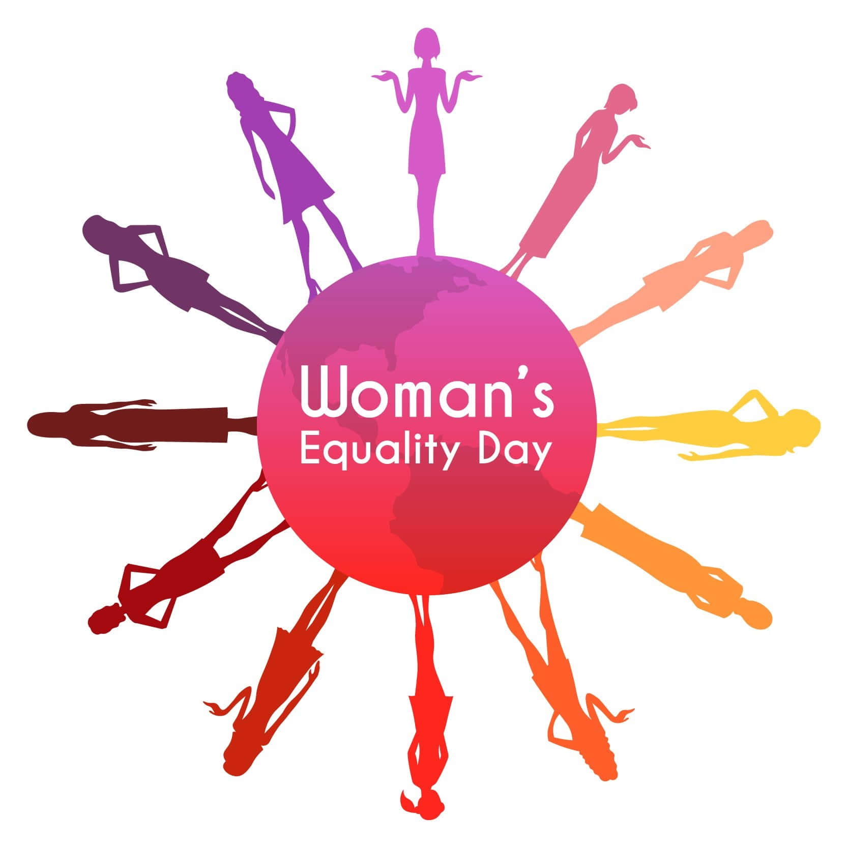 Woman's Equality Day, globe, colorful female silhouettes, HD Desktop Wallpaper