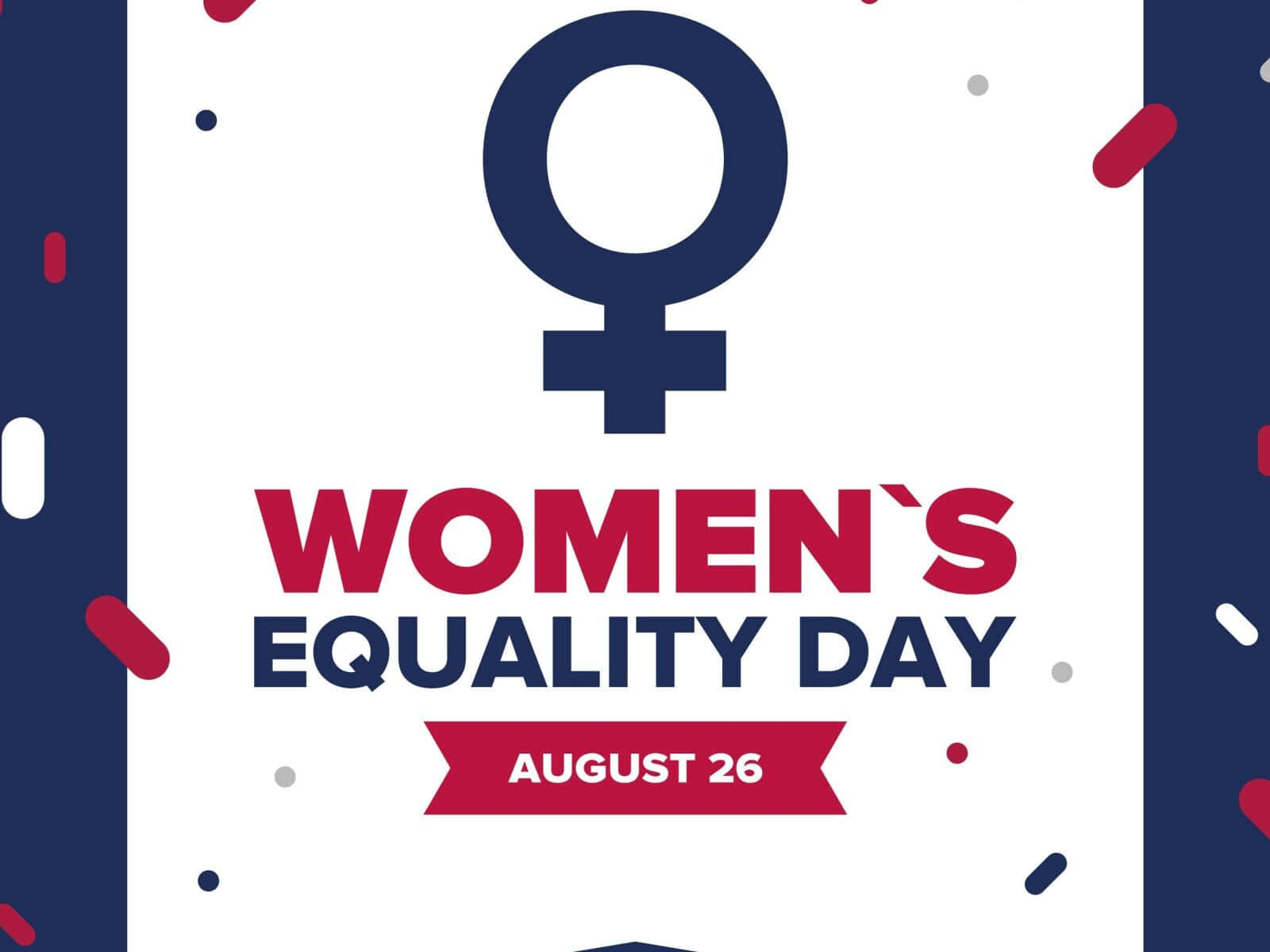 Women's Equality Day, feminist symbol, red navy text, HD Desktop Wallpaper