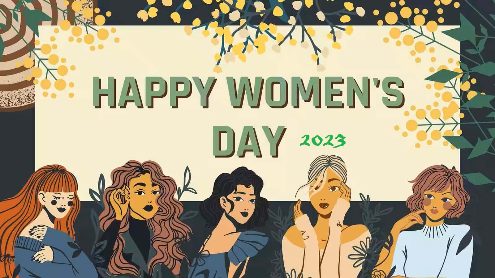 International Women's Day 2023, HAPPY WOMEN'S DAY 2023, floral banner, HD Desktop Wallpaper