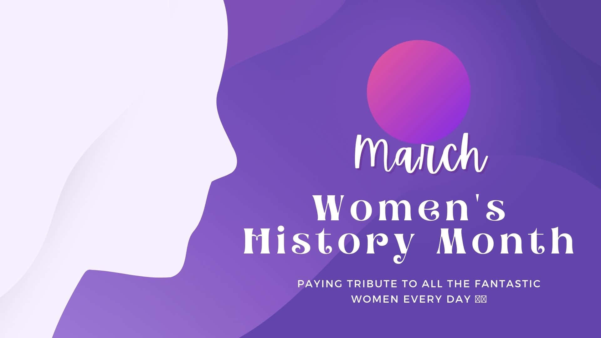 Women's History Month, white silhouette, woman's profile, Full HD Desktop Wallpaper