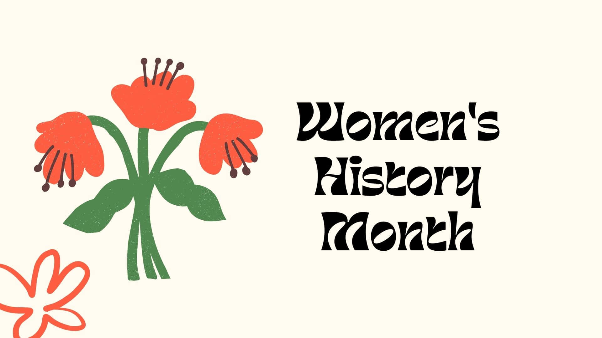 Women's History Month, orange flowers, green stems and leaves, Full HD Desktop Wallpaper