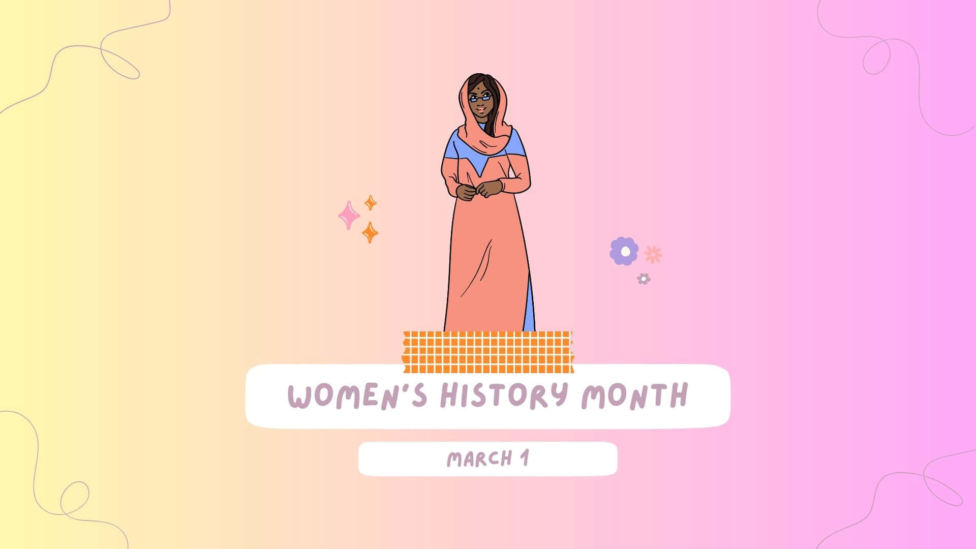 Women's History Month, hijab, soft gradient background, Full HD Desktop Wallpaper