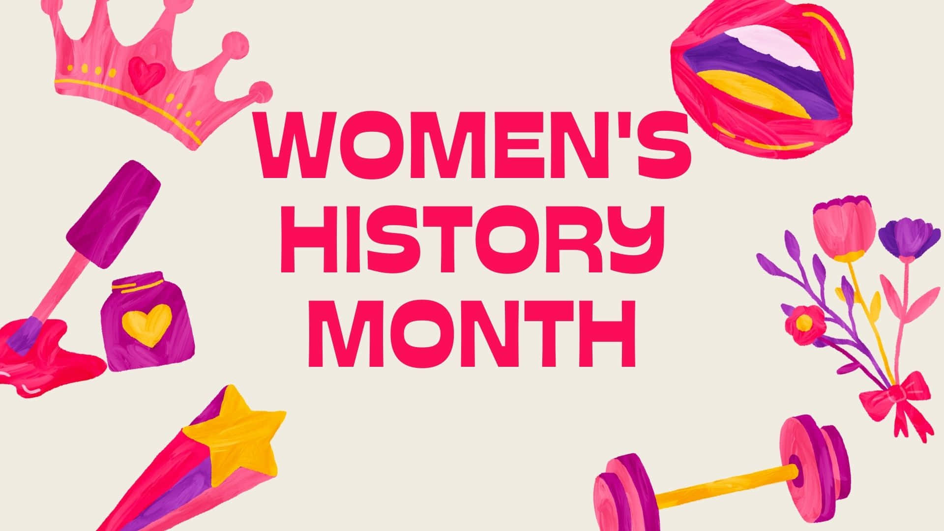 Women's History Month, vibrant pink, purple, Full HD Desktop Wallpaper