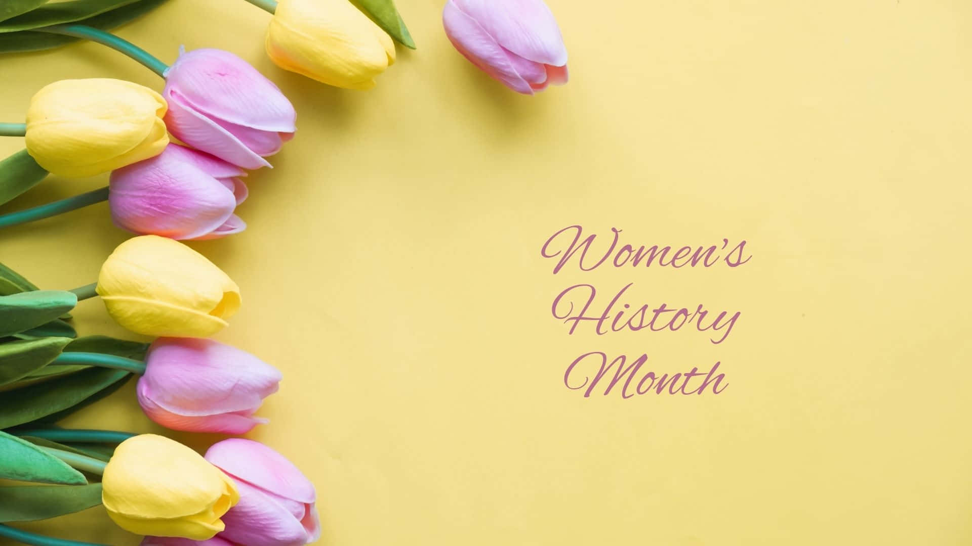 Women's History Month, pink, yellow, Full HD Desktop Wallpaper
