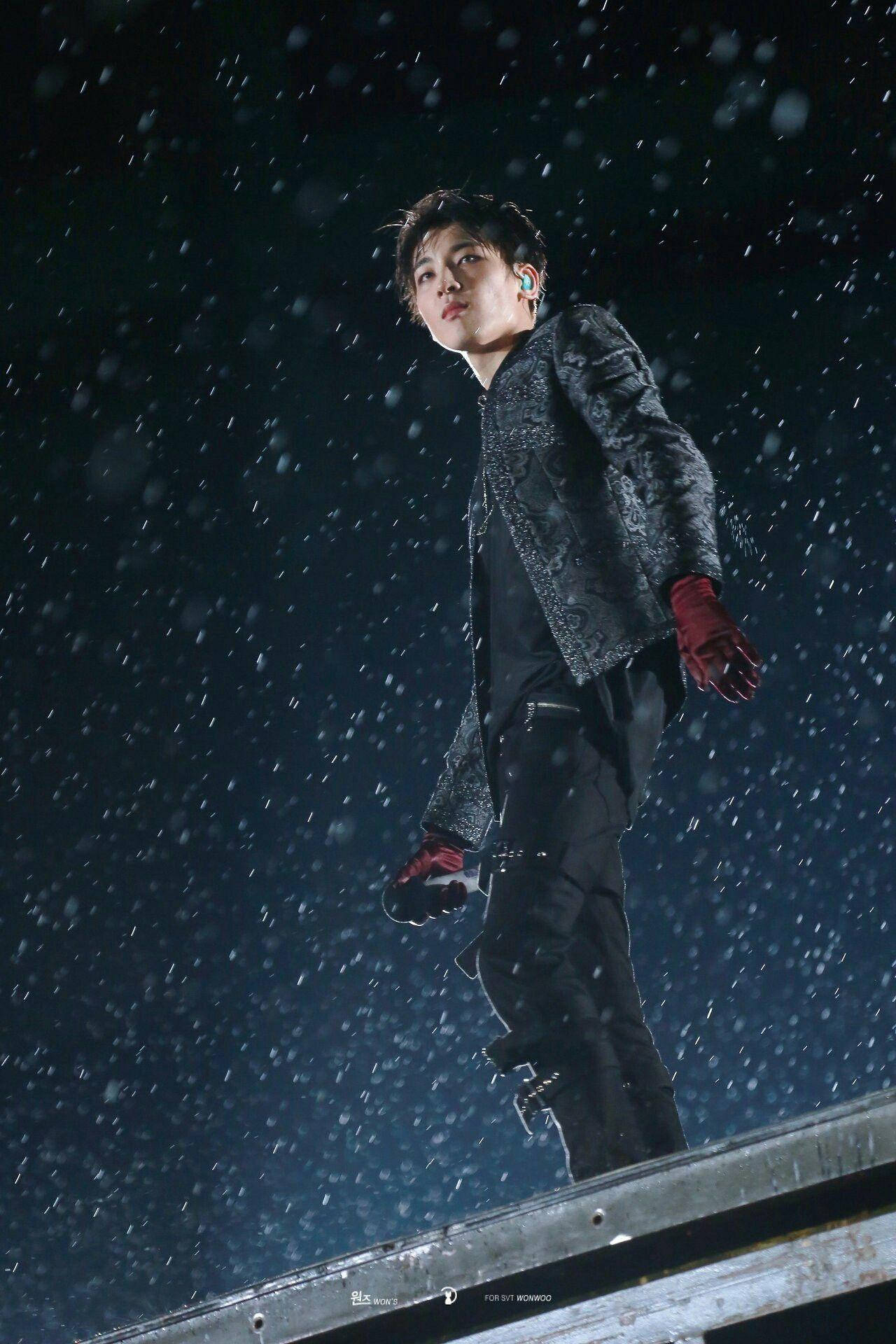 Wonwoo, stage, snow, Full HD Phone Wallpaper