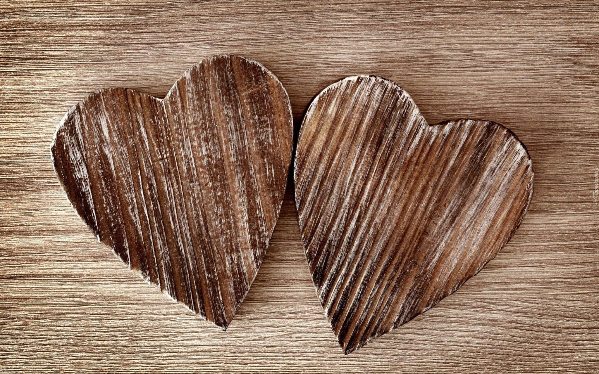 rustic, Valentine Day, wooden hearts, Full HD Desktop Wallpaper