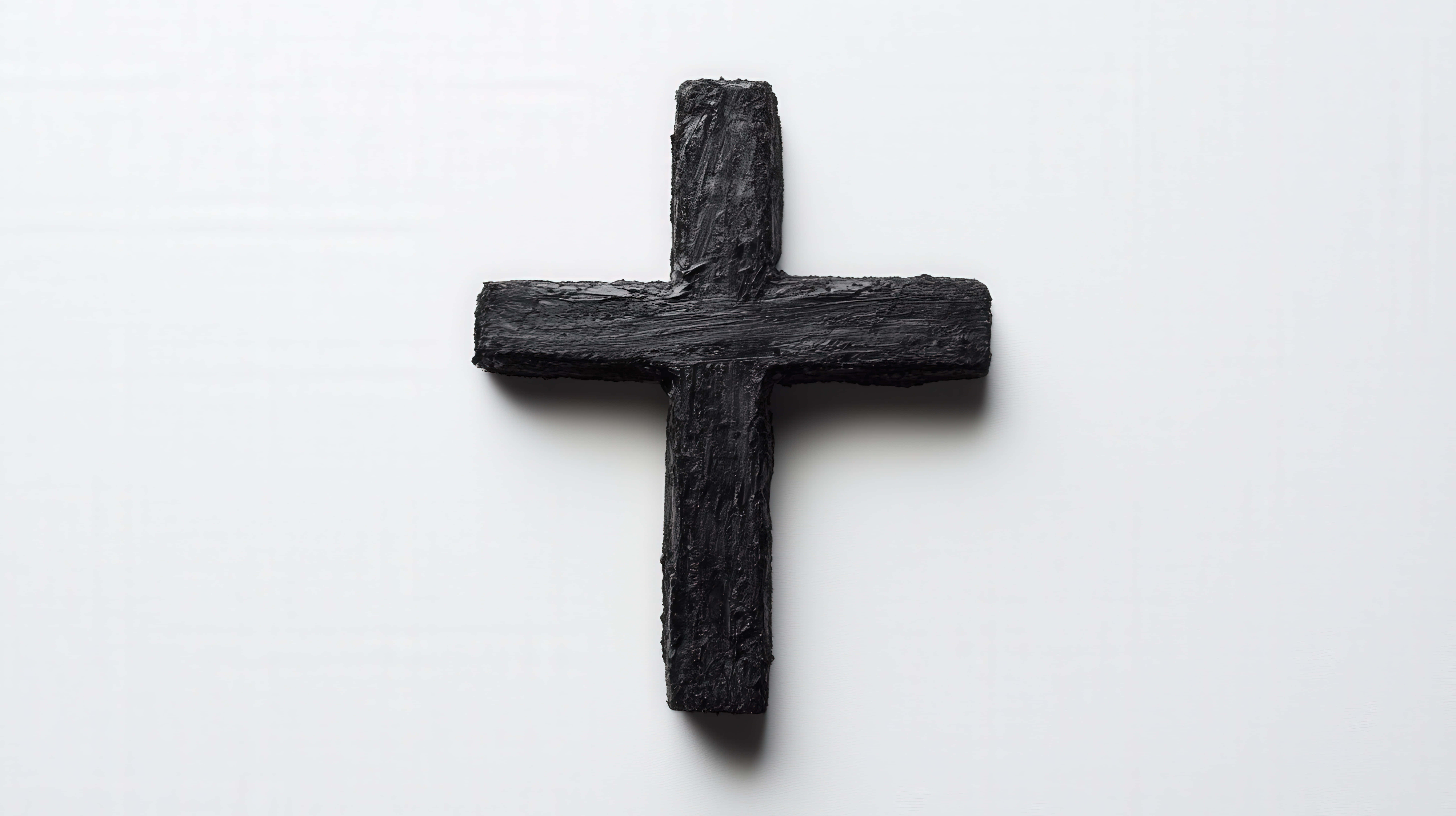 black wooden cross, charred wood, rough textured, 8K Desktop Wallpaper