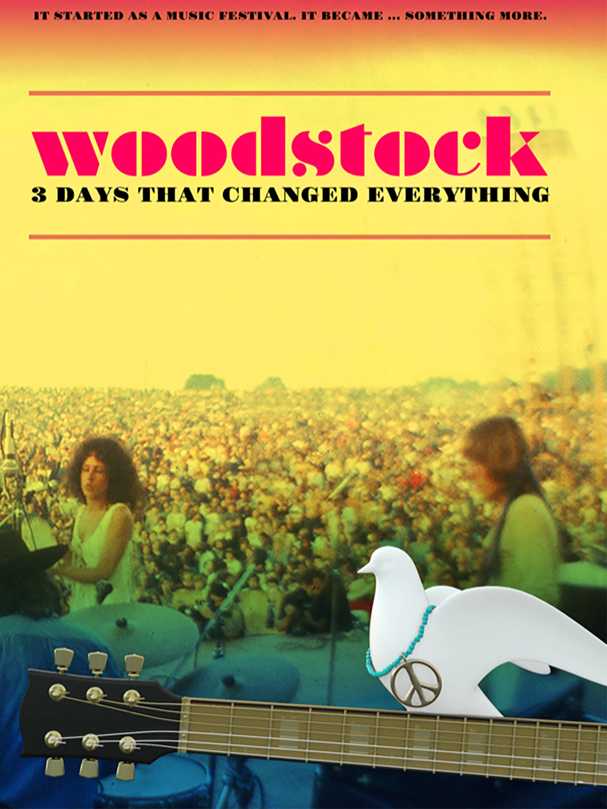 Woodstock, guitar headstock, peace dove, HD Phone Wallpaper