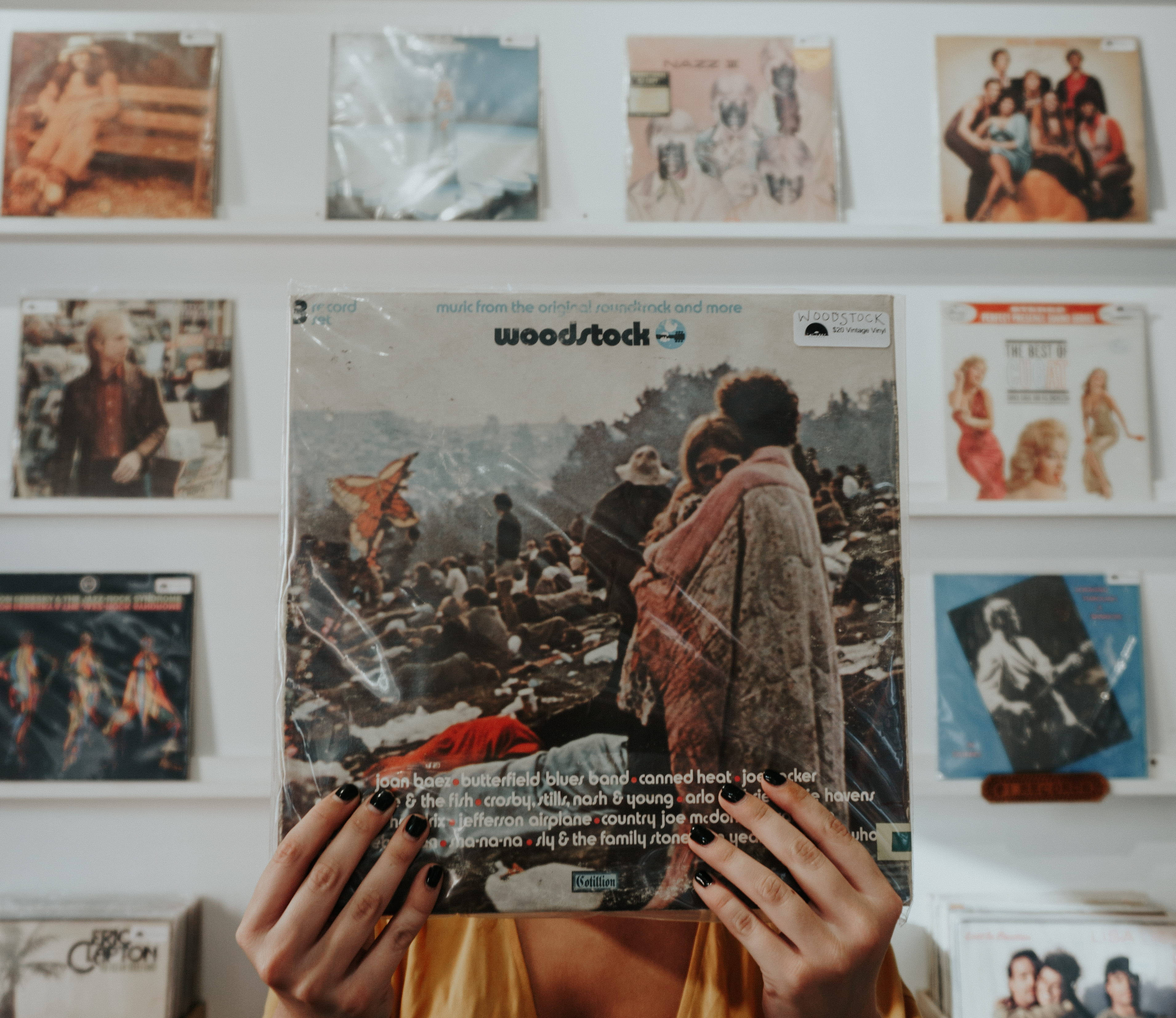 Woodstock, vinyl record, album cover, 2K Desktop Wallpaper