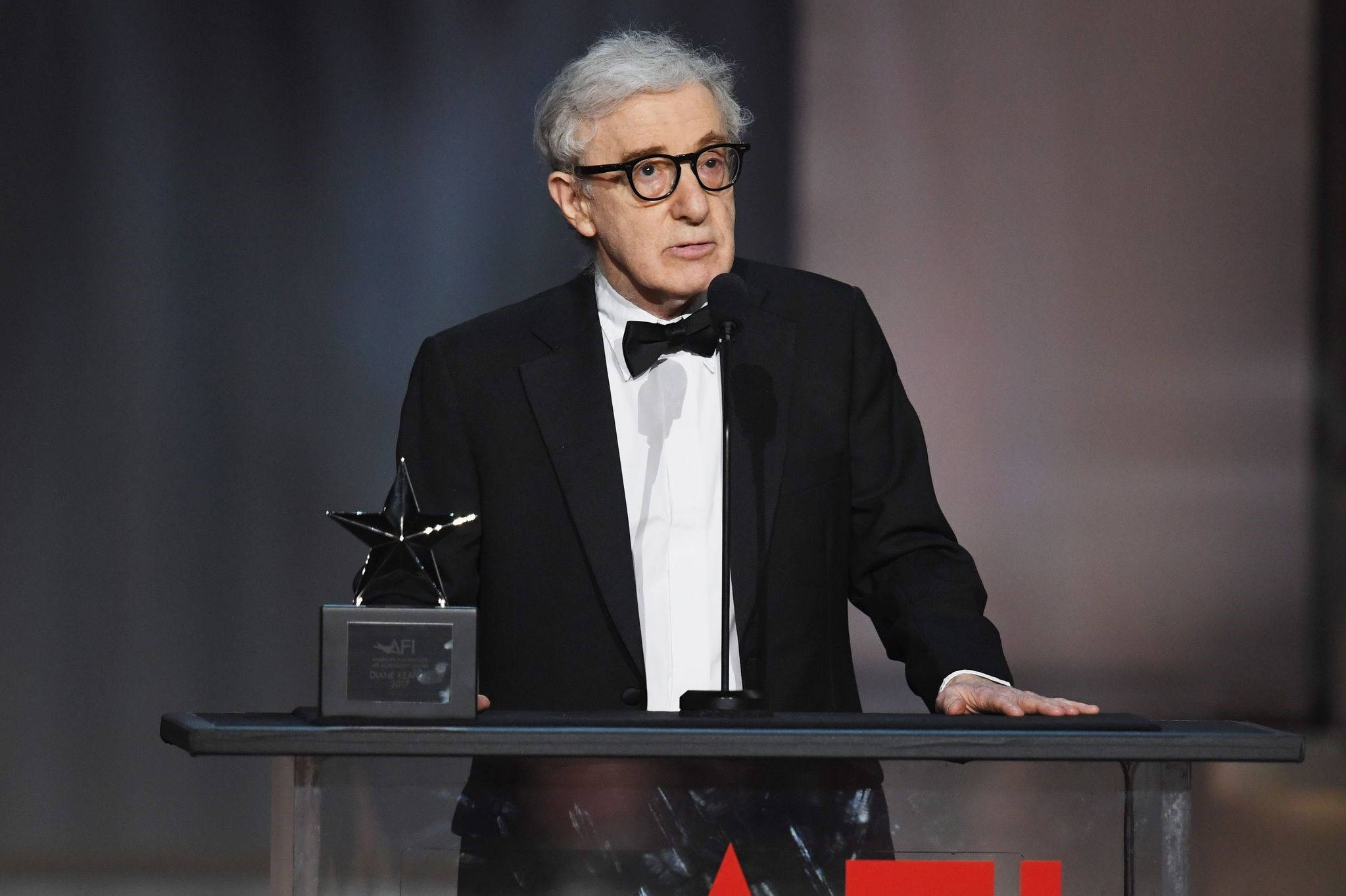 Woody Allen, black tuxedo, bow tie, Full HD Desktop Wallpaper