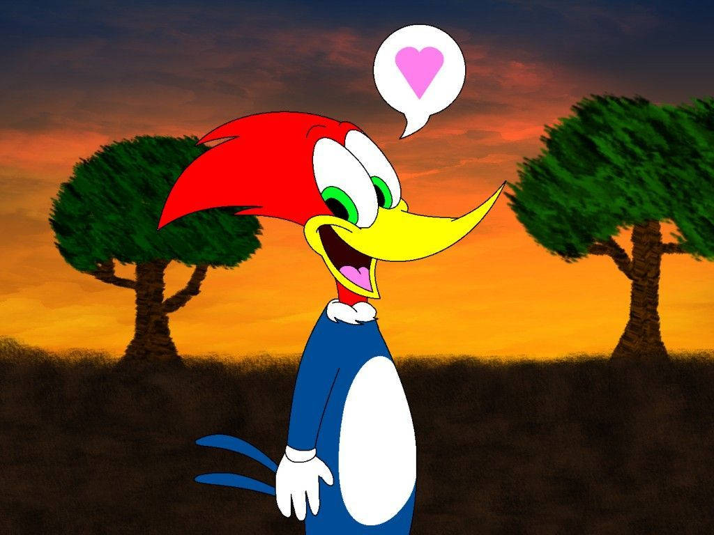 Woody Woodpecker, red crest, blue suit, SD Desktop Wallpaper