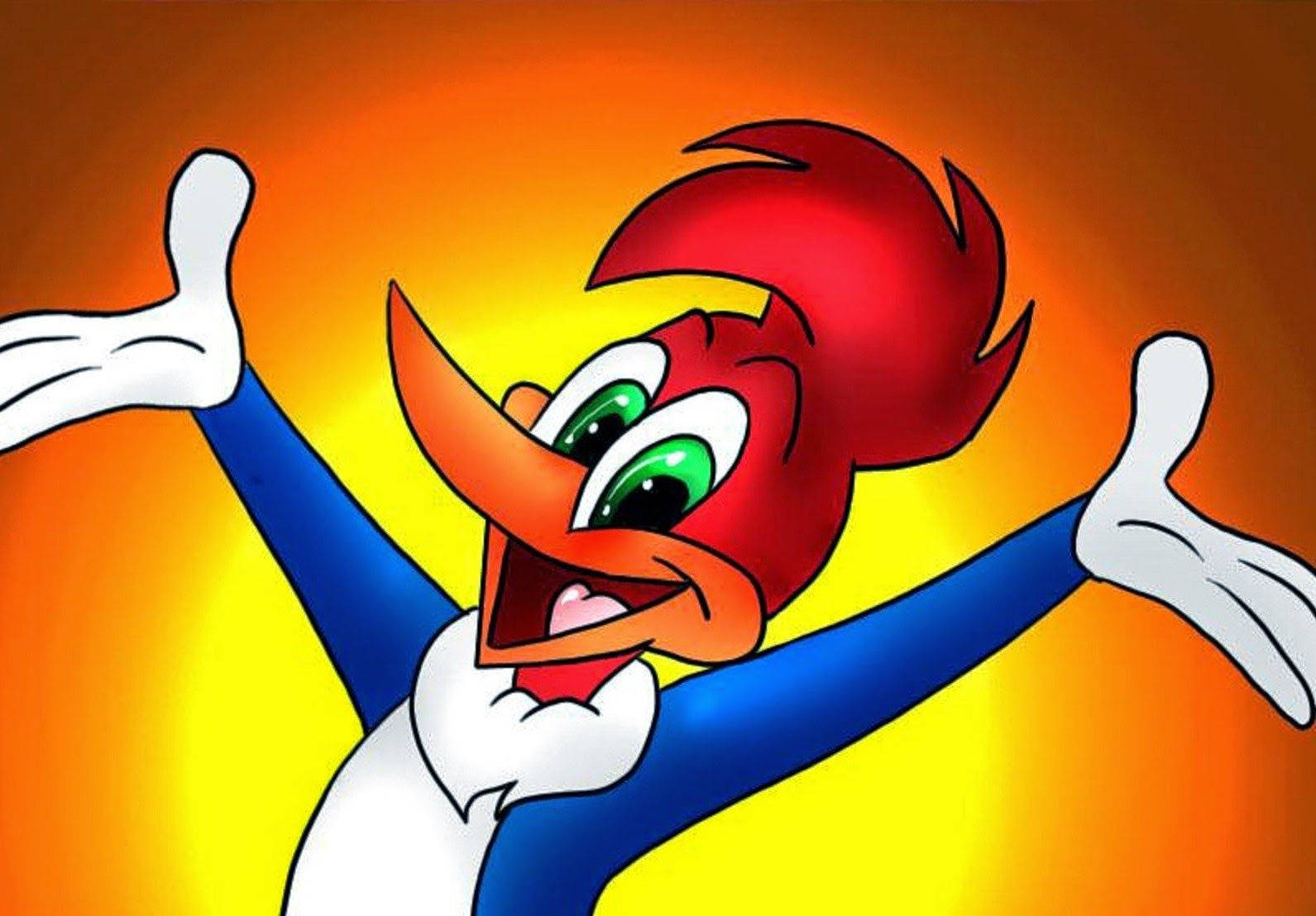 Woody Woodpecker, red feathers, green eyes, HD Desktop Wallpaper