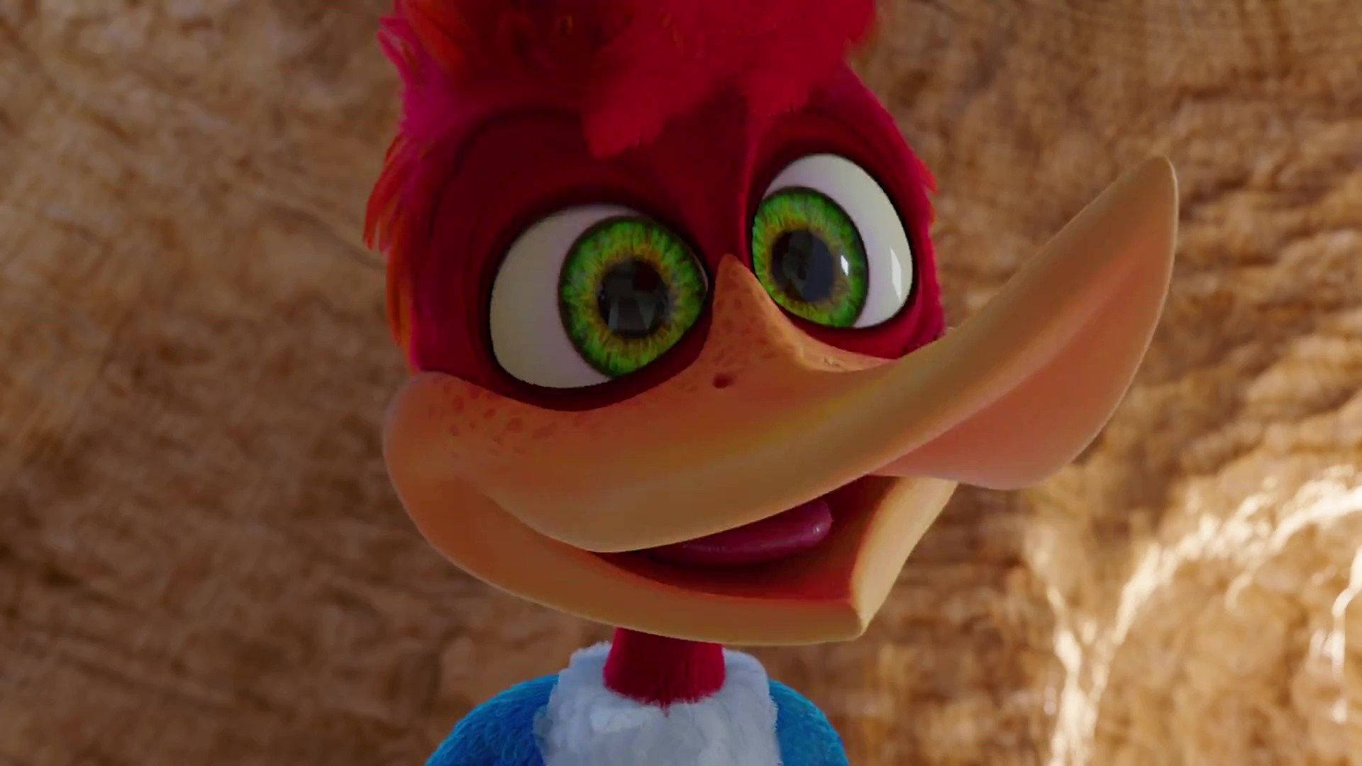 Woody Woodpecker, 2018 movie, red feathers, Full HD Desktop Wallpaper