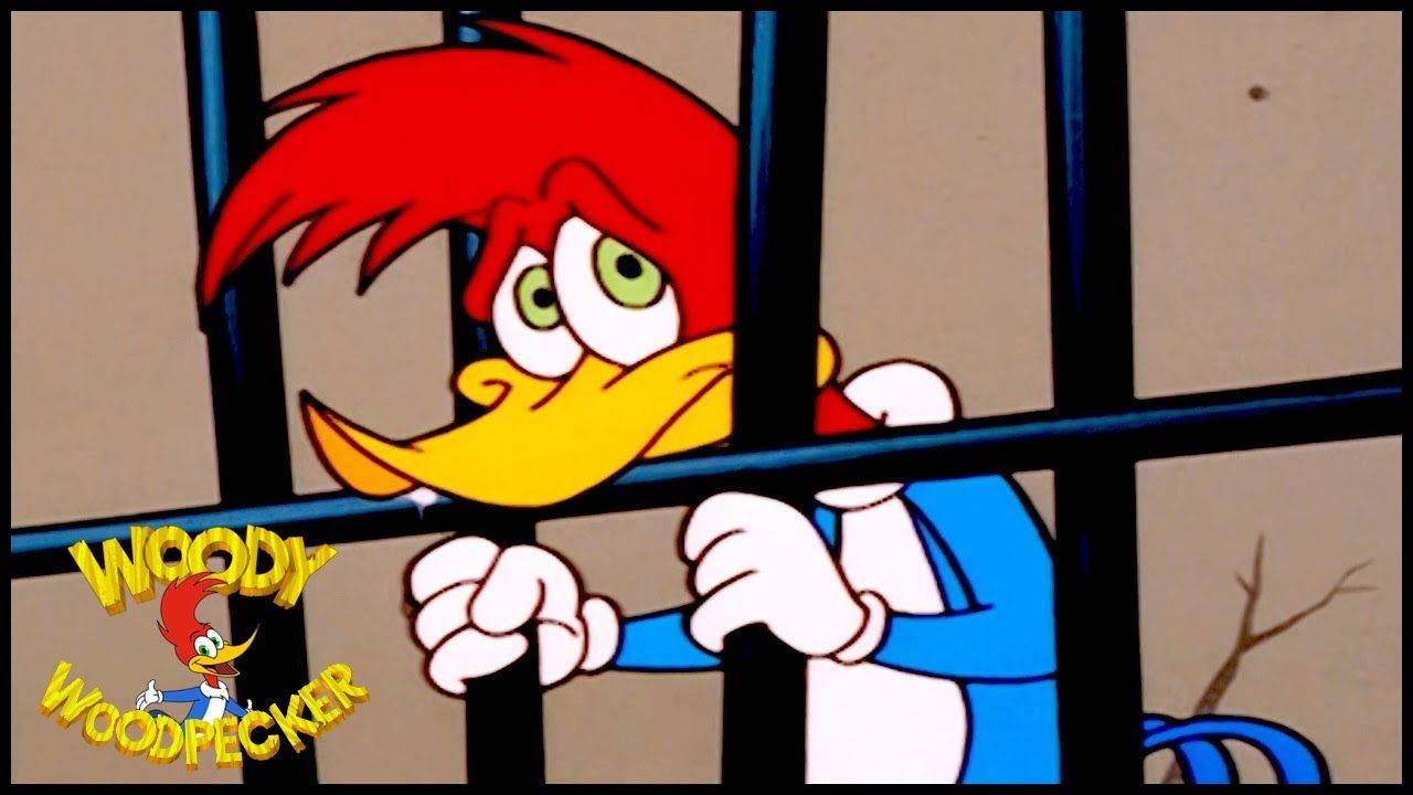 Woody Woodpecker, jail bars, classic cartoon scene, HD Desktop Wallpaper