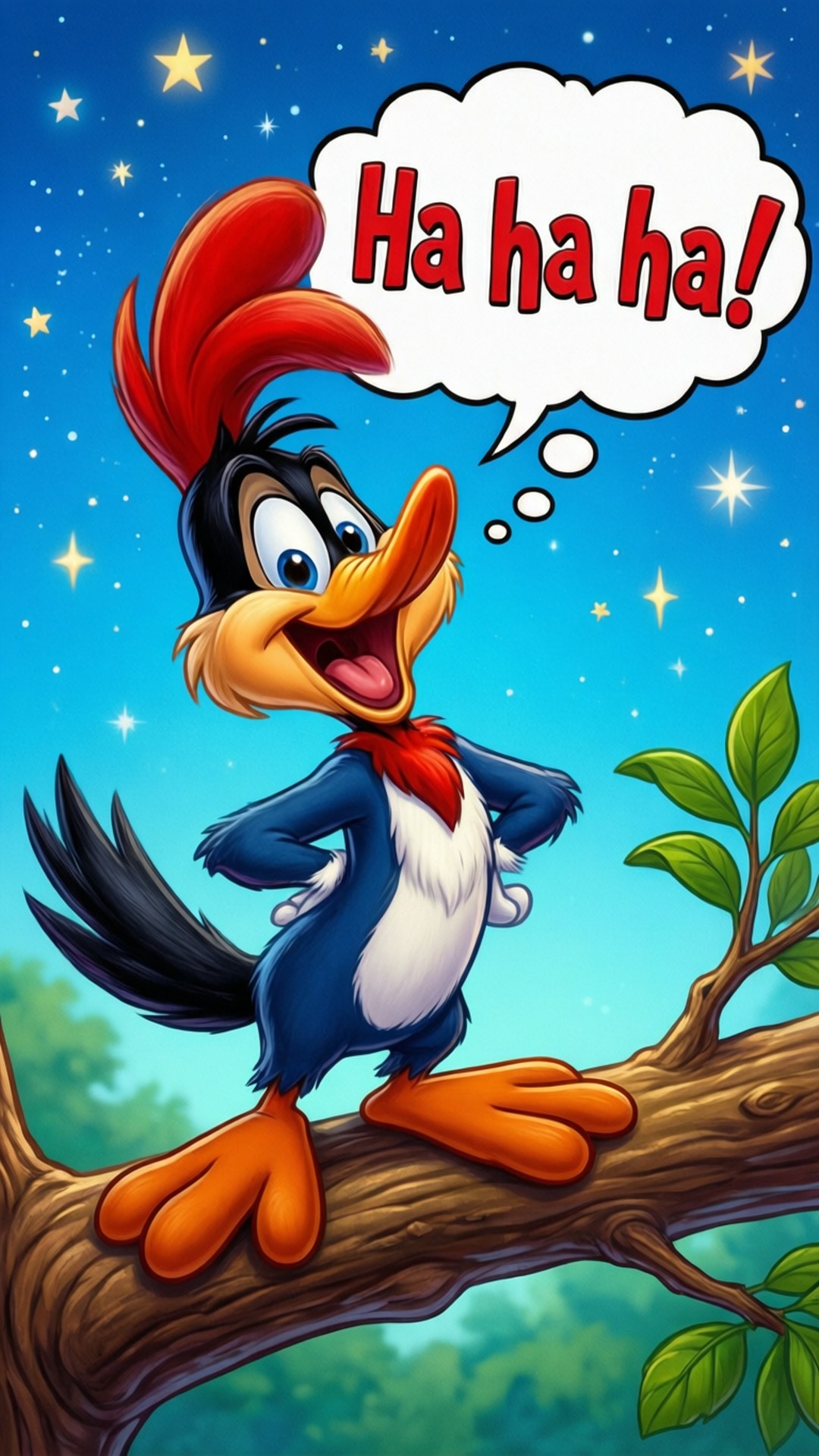Woody Woodpecker, red crest, bowtie, Full HD Phone Wallpaper